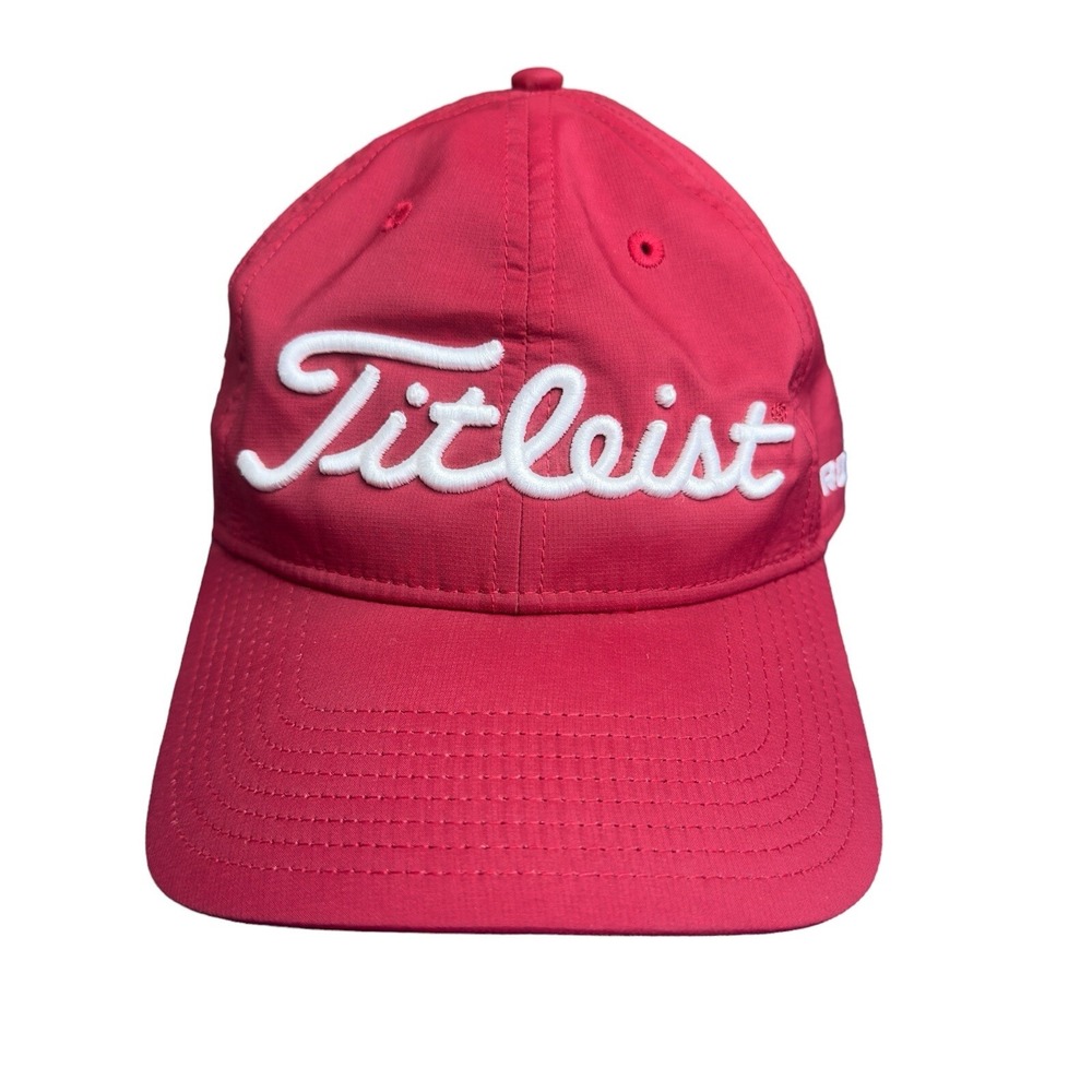 Men's Titleist Footjoy Pro V1 Tour Performance Golf Cap Hat Red Crimson White FJ